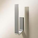 Designfabrik Hamburg Ersatzrollenhalter ohne Bohren | Toilettenpapierhalter selbstklebend für 2 Klorollen | Wandhalter für Bad & Gäste WC | WC Rollenhalter Schwarz | Modernes Design | Chrom