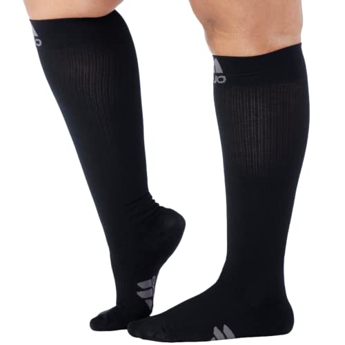 Mojo Compression Socks - 2X-Large Plus Size Compression Socks For Varicose Veins & Venous Disease, Comfortable Material With 20-30Mmhg, Ideal For Wide Calf & Ankles, Black - 1 Pair #TOP7