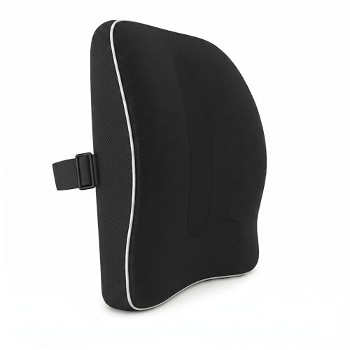 Image of Grin Health Posture-Correcting Backrest Cushion for Office Chair | Mid-Spine Support for Upright Sitting | High-Density Memory Foam | Orthopedic Back Support for Back Pain Relief, Black