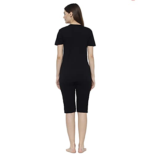Image of Mack Jonney Regular Fit Cotton Blend Women's Capris Set Night Suits (Pack of 2-MACK633577)