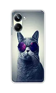 The Little Shop Designer Printed Soft Silicon Back Cover for Realme 10 Pro (Cat Cool)
