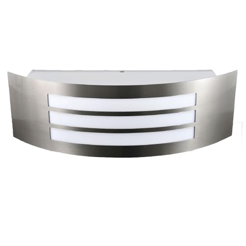 Vetrineinrete® Applique da muro in acciaio curvo per esterno con attacco E27 lampada da parete per terrazzo balcone facciate IP44