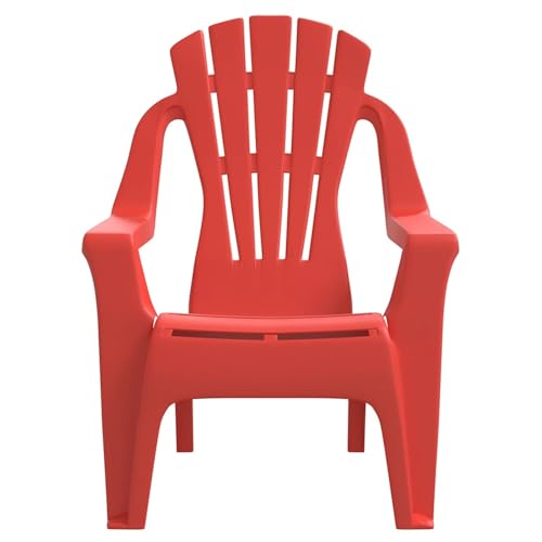 Chaise de jardin enfant rouge polypropylène aspect bois x2