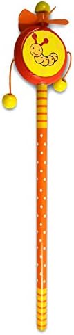Kids Playing Stationary TIK TIK JhunJhuna Wooden Rattle with Pencil Indian Desi Toys Pencil Handcrafted Organic Vegetable Colors Dyes Do Not Harm | New Year & Gifting, Kids Birthday Gift image 4