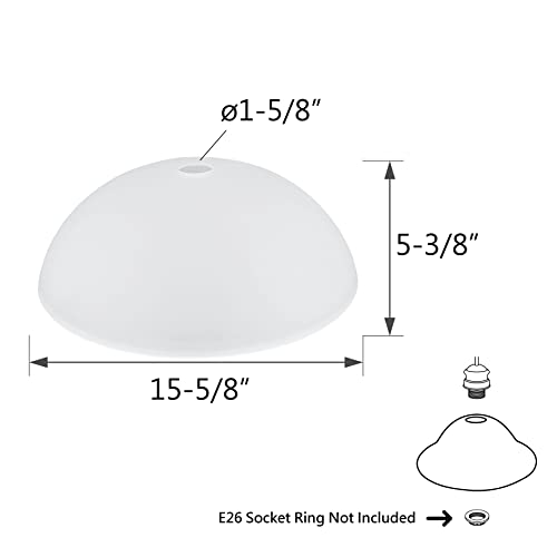 Image of Aspen Creative Frosted 23098-01 Transitional Style Replacement Torchiere Glass Shade, 5-3 /8 inch high x 15-5 /8 inch Diameter