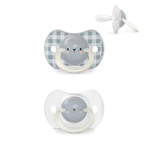 Suavinex, Pack de 2 Chupetes que Brillan en la Oscuridad, Chupetes Fluorescentes para...