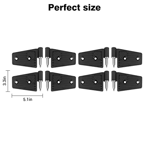 JeCar Door Hinge Kits American Flag Door Hinge Exterior Accessories Compatible with Jeep Wrangler JK & Unlimited Sports Sahara Rubicon 2007-2018, Aluminum Alloy, 8PCS - Thumbnail 2