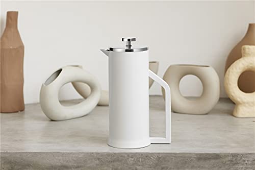 Lafeeca French Press Coffee Maker - Stainless Steel Double Wall Vacuum Insulated - Large Thermal Brewer 34 Oz 1000 Ml White #TOP4