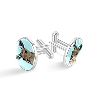 Wilde Australische kangoeroeprint klassieke roestvrijstalen manchetknopen voor heren, pak shirt manchetknopen sieraden zakelijke huwelijksgeschenken