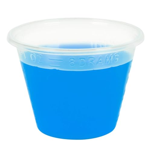 Image of 50 Pack Plastic Measuring Cups - 1oz Disposable Medicine Cups for Liquid Medication and Arts & Crafts