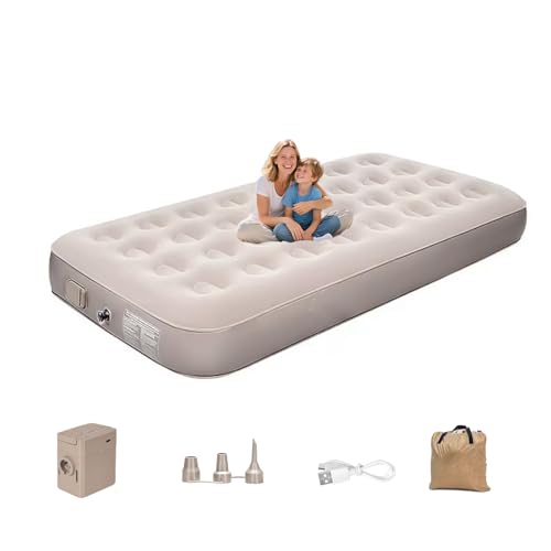 OYDAS Air Mattress with Built in Pump 190x100x25cm Thickened Waterproof Air Bed with Portable Storage Bag automatic inflatable mattress Suitable for Home Office Camping Travel (Single Bed)