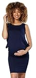 Nuestra modelo mide 1,72 m. HAPPY MAMA. Para Mujer Vestido en Capas Premamá de Lactancia Sin Mangas. 014p (Armada, 36, S)