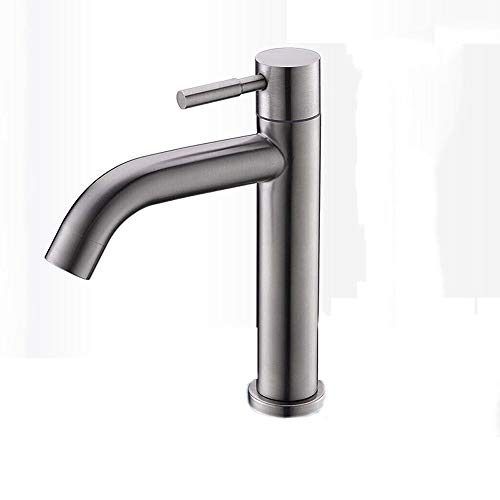 Mitigeur de lavabo en acier inoxydable 304 pour eau chaude et froide avec finition brossée