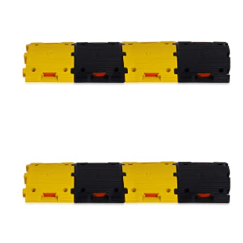 Image of ABS INDUSTRY Safety Speed Breaker 50mm PVC Road Hump Pack of 2 Meters (4 Black and 4 Yellow Breakers)