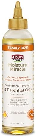 African Pride Moisture Miracle 5 Essential Hair Oils, 8 Oz
