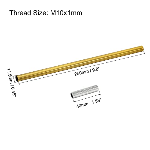 Image of MECCANIXITY Threaded Extension Rod, 9.8 inch Lamp Pipe with Connector Light Fixture Parts for Pendant Light Island Lighting Chandeliers Stems, Bronze 2 Set