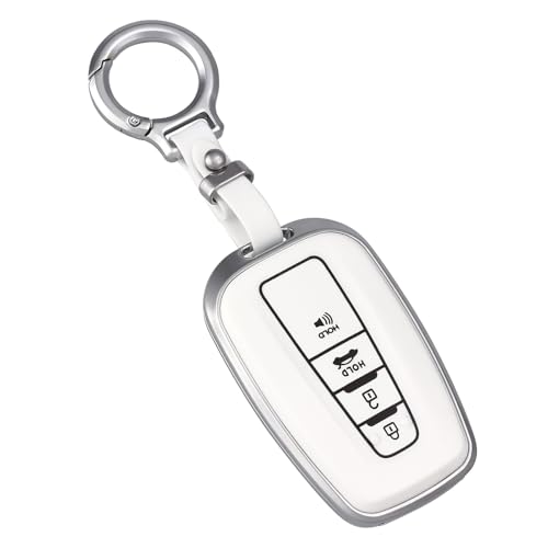 Coque de clé Toyota en alliage de zinc premium aspect blanc chic