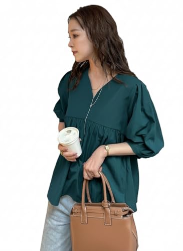 Image of Zilcon Women's Cotton Plain Styles Short Kurti for Women V-Neck Half Sleeve || Kurti for Woman || Short Kurtis for Woman