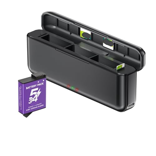 2200mAh�o�b�e���[�J������DJI�Ή��AAction 5Pro 4/3�`�����l���}���[�d��(1battery 1charger)