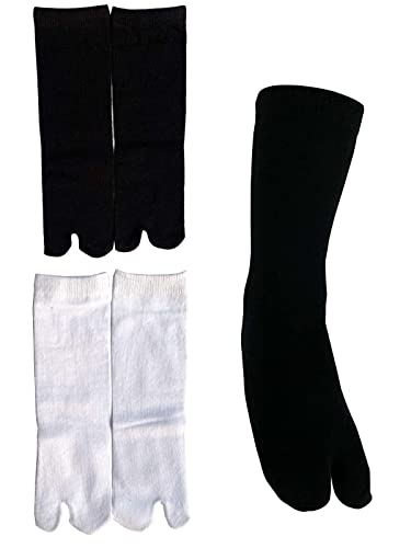 2 Pairs Cotton V Two Big Toe Tabi Flip Flops Socks for Kids Boys Girls 3-8 Years