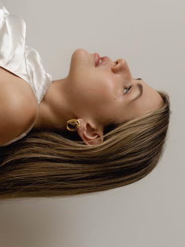 House Of Hunter Brown Sienna Stone Gold Statement Earrings by House Of Hunter - Image 6
