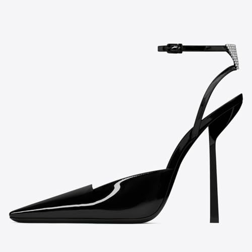MRKEWUNEY Fashion Slingback Pumps Shoes for Women Pointed Toe Stiletto Heels Slip On Backless Dress High Heels4