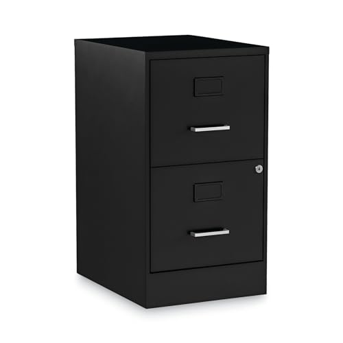 Alera Soho Vertical File Cabinet, 2 Drawers: File/File, Letter, Black, 14″ X 18″ X 24.1″