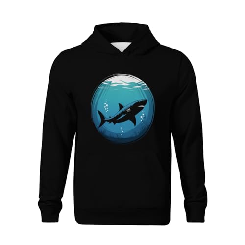Kids Shark Ocean Scuba Diving Freediving Sea Boys Girls Lightweight Kangaroo Pocket Fleece Hoodies2