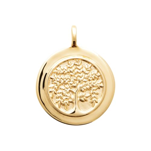 Pendentif Rond Arbre de Vie en or avec gravure verso pour cadeau unique