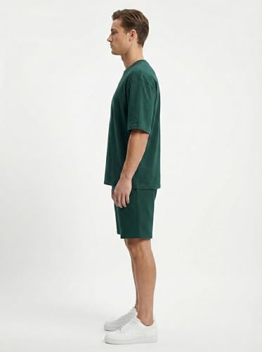 Image of Kvetoo Men Cotton T Shirt and Shorts Set Co Ord Set for Men Summer Casual Lounge Wear Gym Workout T Shirt Shorts Combo Half Sleeve Comfortable Cotton Outfit