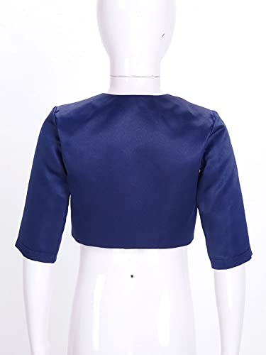 Kids Girls 3/4 Sleeve Open Front Bolero Shrug Wedding Bridesmaid Cover Up Cardigan Jacket4