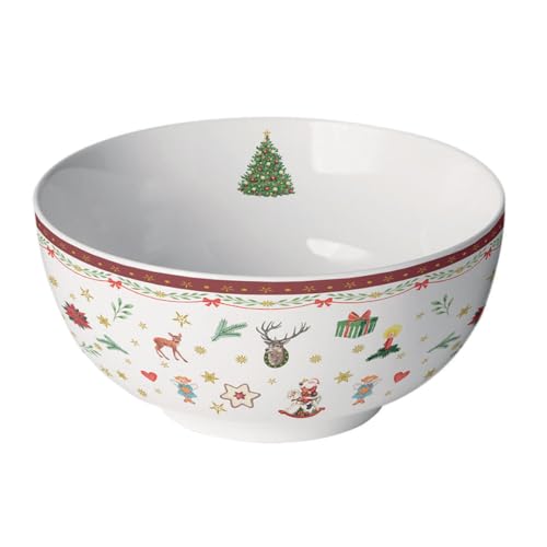 Ambiente Schale Müslischale 0,4 l, Schüssel/Dessertschalen/Salatsschüsseln - Weihnachtsschale Schüsselverzierungen überall in Rot Ornaments Kollektion