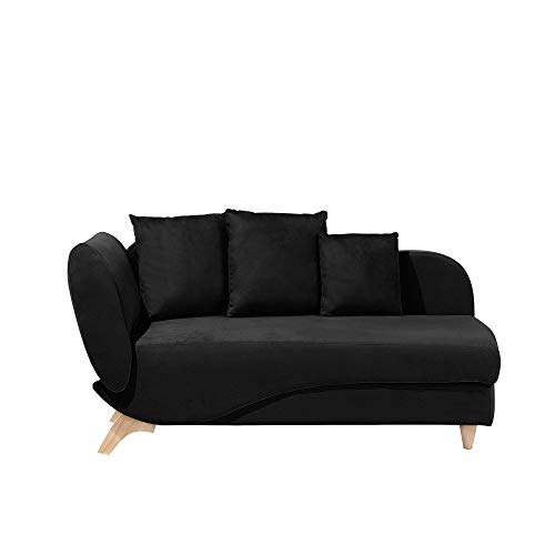 Preisvergleich Produktbild Chaiselongue schwarz mit Bettkasten Meri