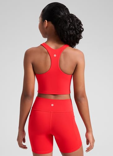 Image of CRZ YOGA Girls Butterluxe Double Lined Crop Tank | Dance, Extremely Soft, Tight Fit, High Neck, Athletic, Sleeveless Tops for Teen