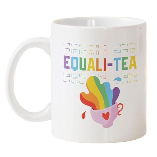 Pink Positive Pride EqualiTea Rainbow Mug | LGBT Pride Gift for Valentines