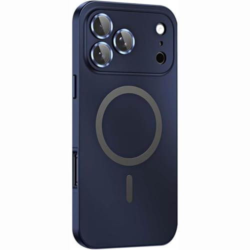For IPhone 17 Pro Max/17 Pro/17 Air/17 �p���C�A���~�j�E���P�[�X - ���C�����X�[�d�Ή��A���S�J�����ی� & ���h�~�V�F��(Blue,Air)