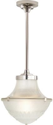 600PMNS24FS-CF Pullman 1-Light CFL Pendant, Satin Nickel Finish with Frost Holophane Glass