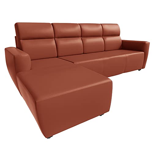 Image of Wakefit Sofa Set for Living Room | 3 Year Warranty | L Shape Sofa, Sofa Set, Wooden Sofa Set for Living Room, 3 Seater Sofa + Left Aligned Chaise - Belize (Fabric, Tan)