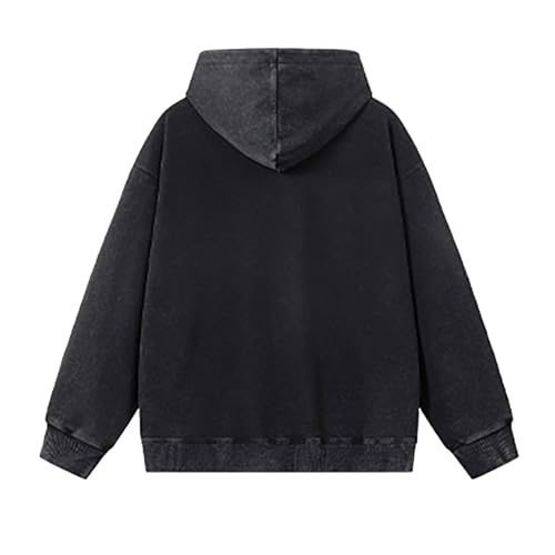Mens Jacket Wash Distressed Retro Fashion Casual Hooded Long Sleeve Coat - image 4