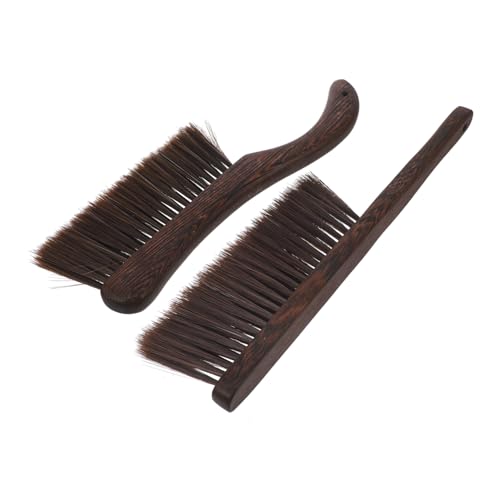 WOFASHPURET 2-Piece Wood Handle Whisk Broom Set Soft Brush Bench Duster for Bed Car Sofa Stains Rem