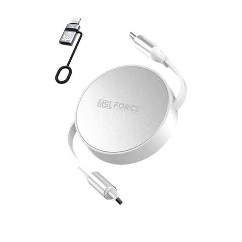 ���{�̒������ MSL FORCE ���[���� USB-C �P�[�u�� 240W �}���[�d 480Mbps�f�[�^�]�� E-Marker���� ������莮���[�֗� 6�F�W�J RB001 (Lightning�ϊ��A�_�v�^�Z�b�g, �z���C�g)
