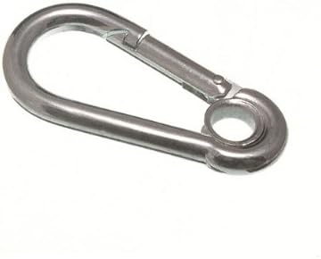 One Stop DIY 100 x SNAP HOOK SPRING LOCKING CLIPS WITH EYE (CARBINE) M6 BZP STEEL NEW