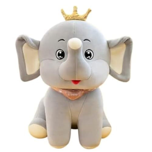 Image of 35cm cms Royal Elephant Soft Toy with Golden Crown, Plush Toy, Stuffed Animal Toy, Cuddly Gift for Boys, Girls Birthday, Room Decor Nursery
