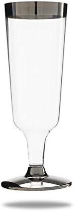 50 x Re Usable Plastic Champagne Flutes 200ml (7oz)