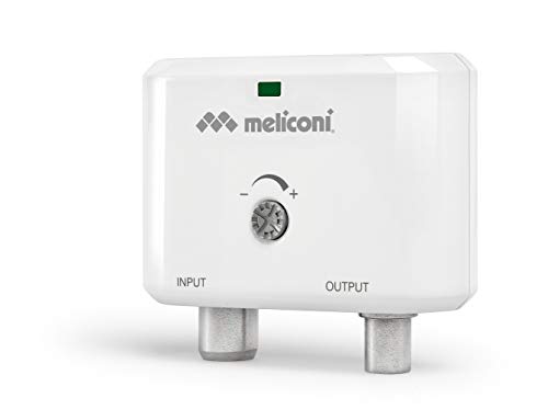 Meliconi AMP 20 Mini, Amplificatore d'Antenna Digitale per Interni, fino a 25 dB, 40 - 790 MHz, Cavo USB a micro USB 1,5 m incluso nella confezione, Bianco