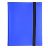 FRELEAN Kartenbindemittel 20 Seiten 9 Tasche mit großer Kapazität farbiger Cover -Kartensammlung Aufbewahrungsalbum für Spielkartenspeicher (Blau 20 Seiten)