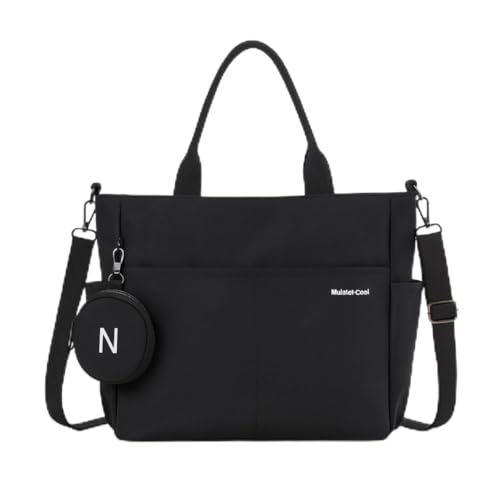 Bolsa Feminina Transversal Grande Espaçosa Faculdade Trabalho Academia (Preto)
