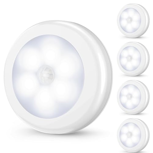 Mlambert 4 Pack Motion Sensor LED Night Light, Cordless Battery-Powered Stick-on Magnet Closet...