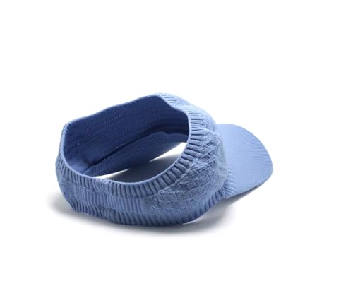 Viseira Feminina Aba Longa Tecido Respirável Praia Esportes (Azul-Claro)