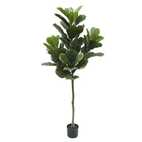 Melli Welli Artificial Fiddle Leaf Fig Tree 5Ft Tall Fake Fiddle Leaf Fig Plant Faux Tree In Pot Ficus Tree For Home Decor Indoor Outdoor Office Living Room Bathroom Corner #TOP23